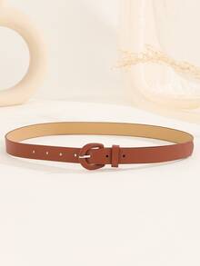 Cinturón con hebilla con letra - Camel - Ver 2
