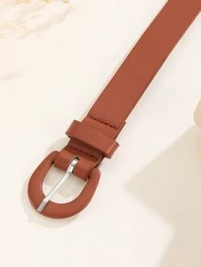 Cinturón con hebilla con letra - Camel - Ver 3