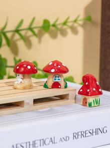 3pcs Mushroom House Shaped Decoration Craft Best Gifts Birthday - Multicolor - View 4