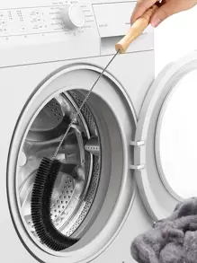 SHEIN Basic living 1 件装洗衣机清洁刷，木柄长角清洁刷，适用于家庭、厨房、浴室、家居、家居用品供应商