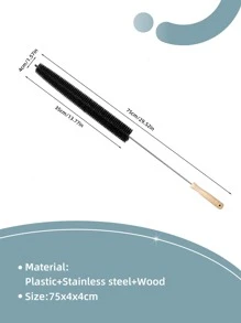 SHEIN Basic living 1 件装洗衣机清洁刷，木柄长角清洁刷，适用于家庭、厨房、浴室、家居、家居用品供应商