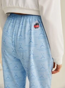 THE BIG BANG THEORY X SHEIN 緊身長褲,全印花設計,斜口袋款式 - 淺藍色 - 查看 3