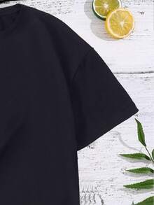 Girls Floral & Slogan Graphic Tee - Black - View 6