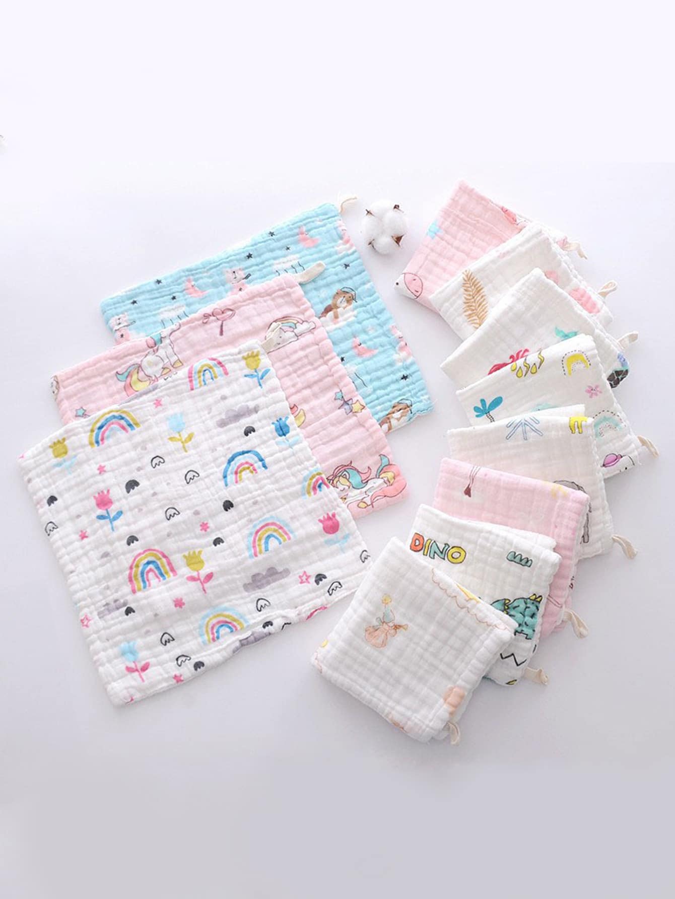 1 件装随机图案洗脸巾 开学季适用 美容院 居家 浴室