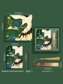 1box Random Pattern Notebook With Ballpoint Pen & Bookmark - Multicolor - View 6