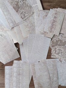 50pcs Lace Design Decorative Craft Paper - Multicolor - View 1