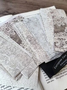 50pcs Lace Design Decorative Craft Paper - Multicolor - View 4