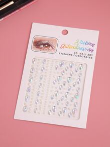 Pegatinas para el cuerpo con diamantes de imitación y perlas 3D, pegatinas para el pelo, pegatinas para las esquinas de los ojos, pegatinas para la cara, tatuajes temporales, 1 pieza