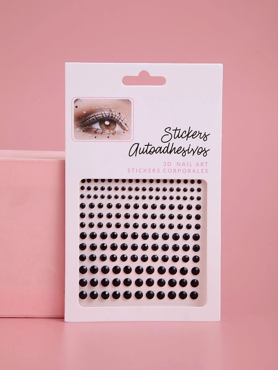 1 pieza 3D pegatinas de cuerpo negro pegatinas de pelo pegatinas de esquina de ojo pegatinas de cara pegatinas de tatuaje temporal