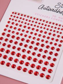 1 张多色 3D 树脂宝石贴纸，适用于 DIY 化妆和派对眼部装饰 - 紅色 - 查看 4