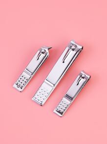 3pcs Stainless Steel Nail Clippers - Silver - View 1