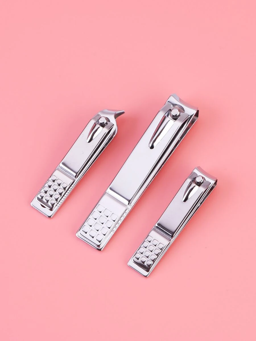 3pcs Stainless Steel Nail Clippers - Silver - View 1