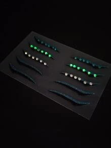 Etiqueta engomada del tatuaje, 1 hoja de decoración de diamantes de imitación en 3D Tatuajes temporales faciales para mujeres, pegatinas de tatuajes para adultos, tatuaje realista Decoración de diamantes de imitación en 3D, para mujeres y niñas,tatuajes maquina para tatuar tatuajes falsos - Multicolor - Ver 4