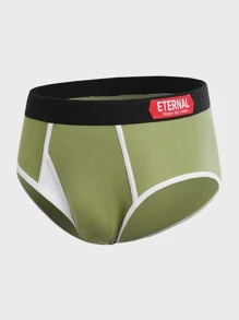 Hombres Calzoncillos con estampado de letra - Verde militar - Ver 4