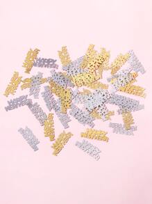 1pack Slogan Design Nail Art Decoration - Multicolor - View 2