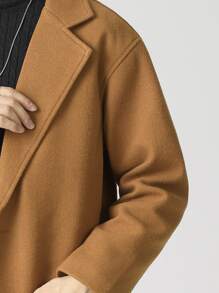 Áo choàng Nam Túi Nút phía trước màu trơn Giải trí - Màu Cam cháy - Xem 8