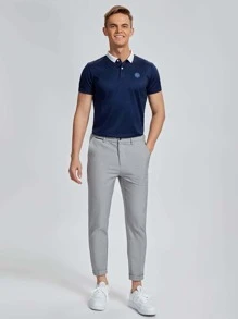 Calvornis 男士斜口袋西裝褲 - 淺灰色 - 查看 4