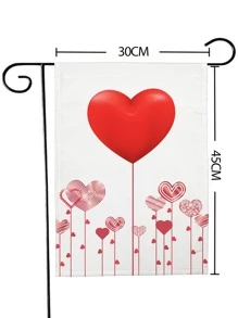 1pc Heart Print Garden Flag - Multicolor - View 2