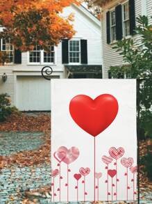 1pc Heart Print Garden Flag - Multicolor - View 4