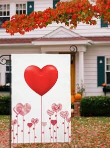 1pc Heart Print Garden Flag - Multicolor - View 5