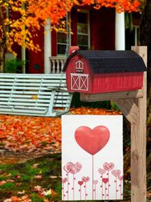 1pc Heart Print Garden Flag - Multicolor - View 6