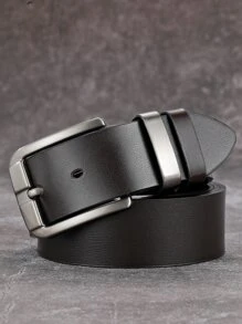 男士矩形搭扣腰帶 - 咖啡棕 - 查看 1