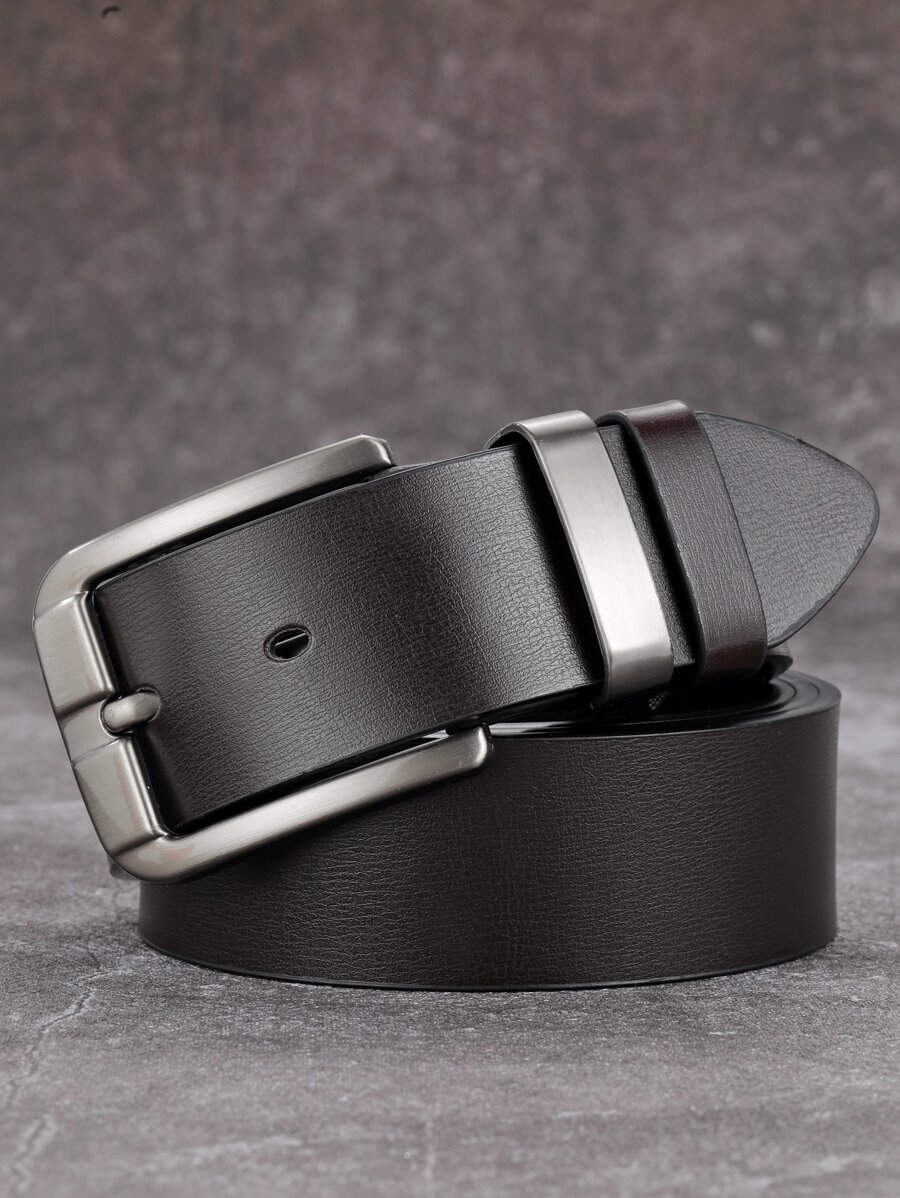 男士矩形搭扣腰帶 - 咖啡棕 - 查看 1