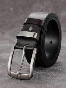 男士矩形搭扣腰帶 - 咖啡棕 - 查看 2