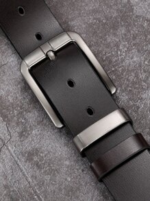 男士矩形搭扣腰帶 - 咖啡棕 - 查看 3