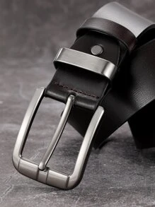 男士矩形搭扣腰帶 - 咖啡棕 - 查看 4