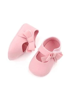 婴儿蝴蝶结装饰玛丽珍鞋 - 粉色 - 查看 2