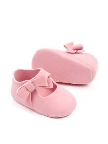 婴儿蝴蝶结装饰玛丽珍鞋 - 粉色 - 查看 3