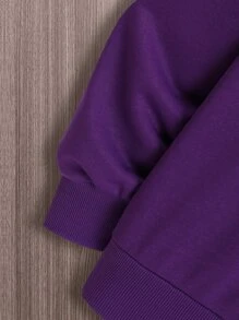 Manfinity Hypemode Jersey Suelto De Hombros Caídos Con Bordado Floral Para Hombre - Morado - Ver 3