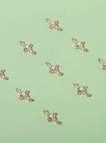 10 piezas Decoración de uñas con diamantes de imitación - Dorado - Ver 4