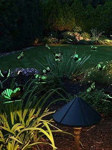 10pcs Glow In The Dark Random Color Decorative Garden Stake, Butterfly Garden Decoration For Household - Multicolor - View 1
