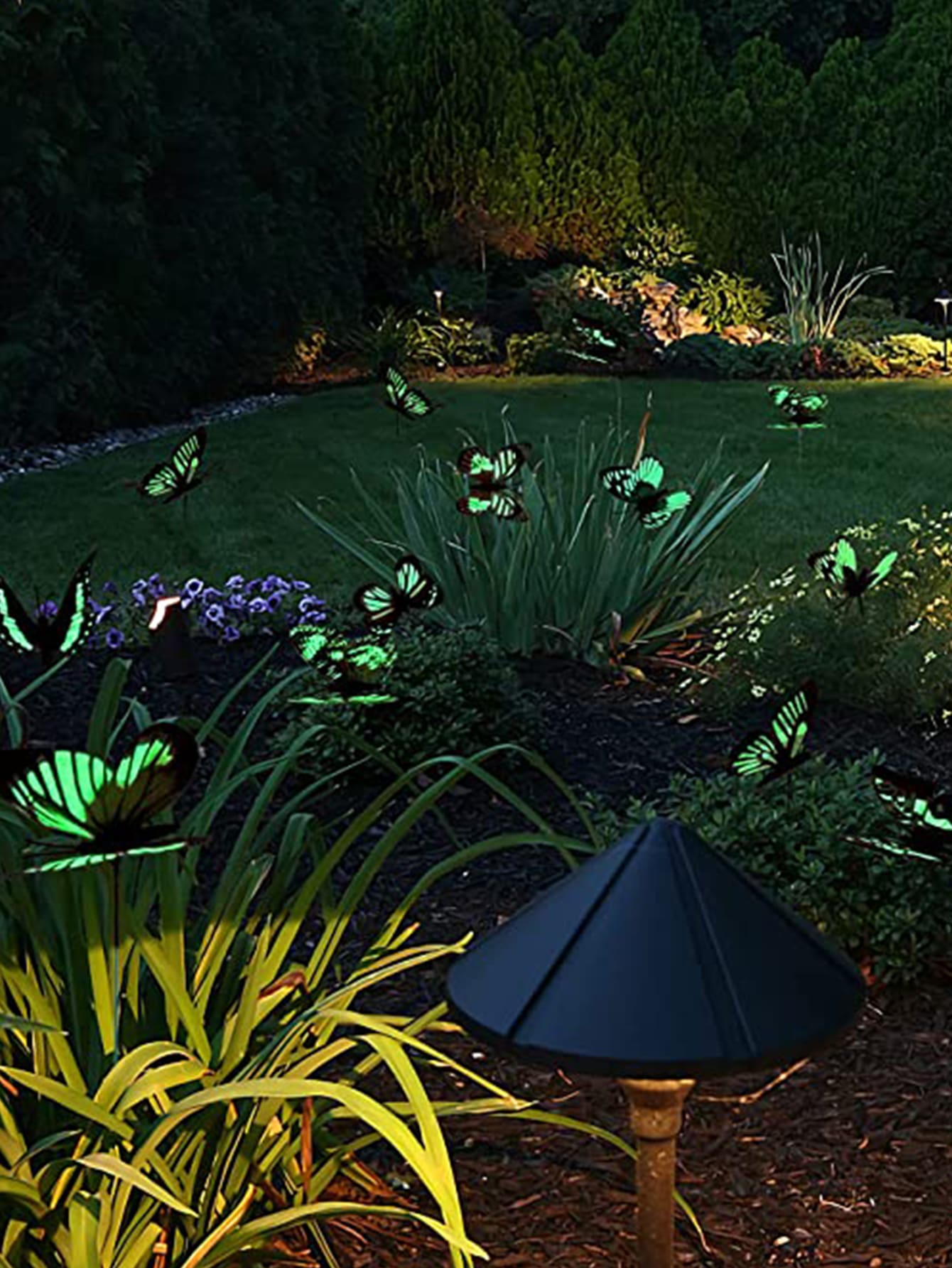 10pcs Glow In The Dark Random Color Decorative Garden Stake, Butterfly Garden Decoration For Household - Multicolor - View 1