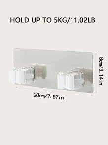 1pc Double-ended Traceless Mop Holder - White - View 2