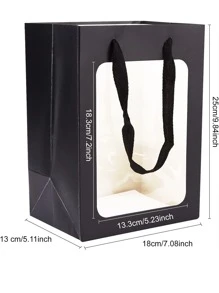 2pcs Clear Gift Bag - Black - View 4