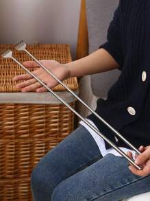 1pc Stainless Steel Telescopic Back Scratcher - Light Grey - View 3