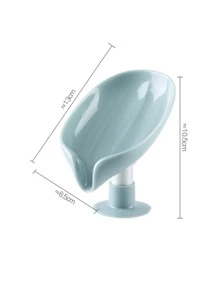 Leaf Shape Soap Box,Drain Soap Holder, Box For Bathroom Shower Soap Dish Sponge Storage Plate, Tray Bathroom - Green - View 3