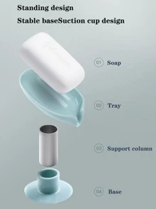 Leaf Shape Soap Box,Drain Soap Holder, Box For Bathroom Shower Soap Dish Sponge Storage Plate, Tray Bathroom - Green - View 4