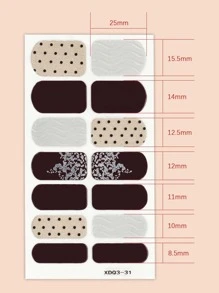 1 hoja de pegatinas de arte de uñas con patrón de chevrón y 1 lima de uñas. Pegatinas de uñas para hacerlo tú mismo. - Multicolor - Ver 3