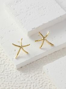 海星耳釘 - 金黃色 - 查看 1