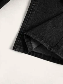 ROMWE Skull Graphic Straight Leg Jeans - Black - View 3