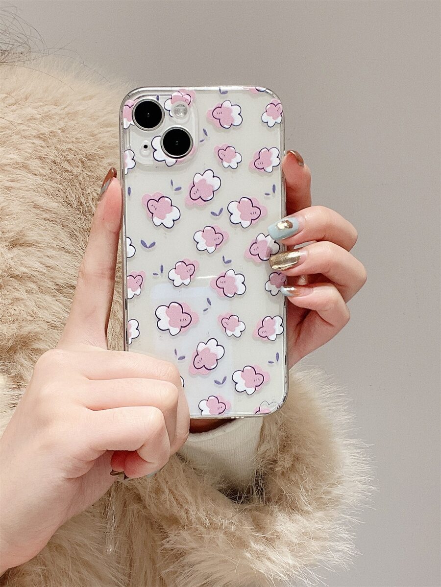 Ốp điện thoại trong suốt họa tiết hoa - Nhiều màu - Xem 1