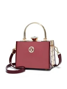 Mini Minimalist Metal Decor Box Bag, Elegant For Office & Work