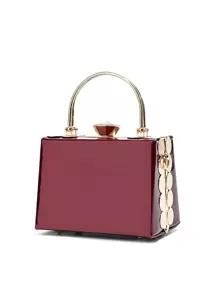 Mini Minimalist Metal Decor Box Bag, Elegant For Office & Work