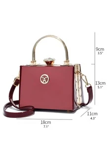 Mini Minimalist Metal Decor Box Bag, Elegant For Office & Work