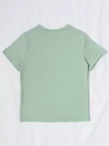 女孩卡通和字母圖案T恤