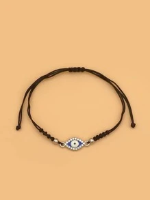 12pcs Random Eye & Rhinestone Hamsa Hand Decor Bracelet - Multicolor - View 3